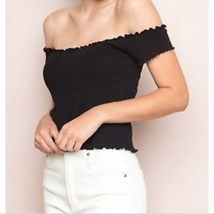 Brandy Melville black off shoulder top